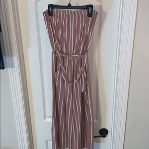 Strapless Striped jumpsuit